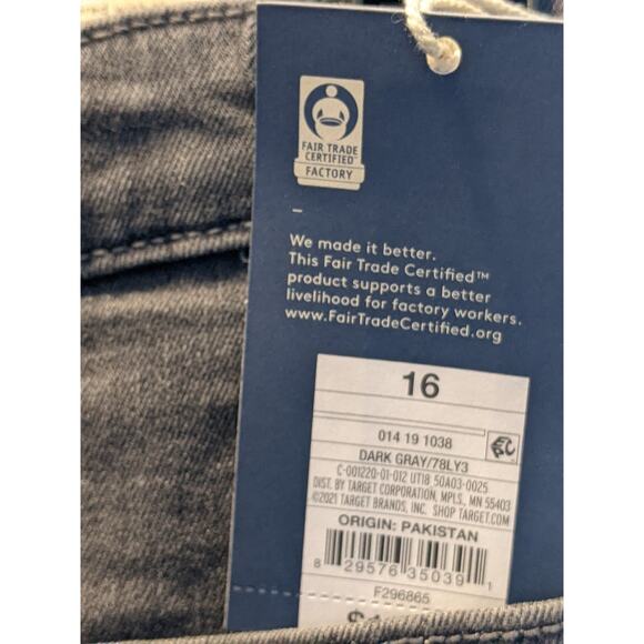 High Rise Bermuda Jean Shorts‎ Slim Leg Raw Hem Universal Thread Denim Gray 16 - Picture 5 of 11